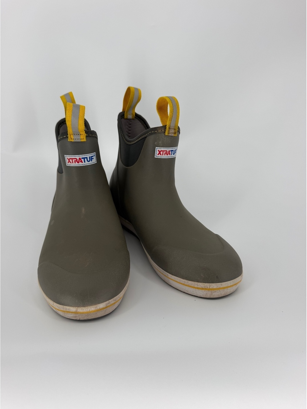 Xtratuf Men's 6 Inch Ankle Deck Boots in Olive Green Size 10